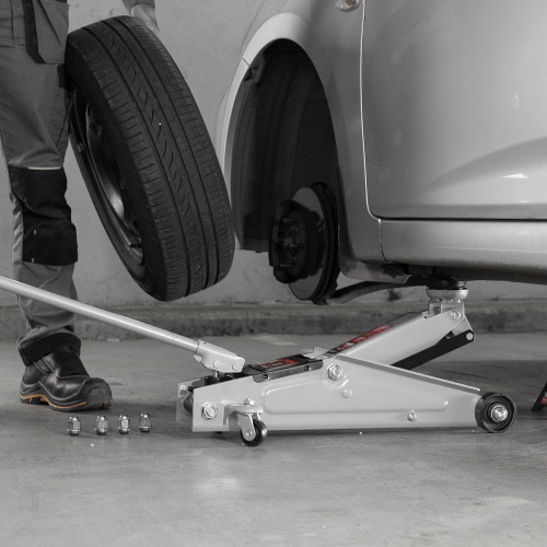 Домкрат гидравлический подкатной, 3 т, высота подъема 130-410 мм, поворотная ручка Matrix по ценам производителя в Москве с доставкой по всей России