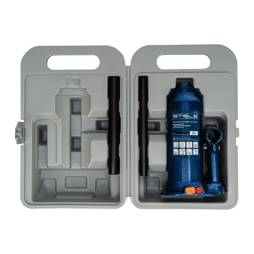 Домкрат гидравлический бутылочный, 3 т, h подъема 188-363 мм, в пластиковом кейсе Stels по ценам производителя в Москве с доставкой по всей России