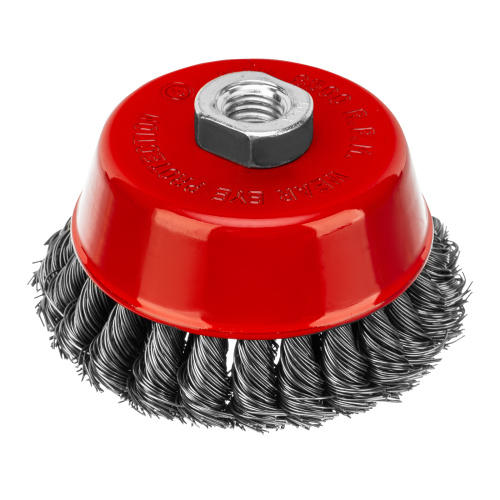 Щетка для УШМ, 100 мм, М14, "чашка", двухрядная, крученая проволока 0.5 мм Matrix по ценам производителя в Москве с доставкой по всей России