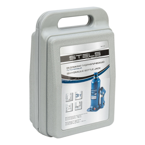 Домкрат гидравлический бутылочный, 3 т, h подъема 188-363 мм, в пластиковом кейсе Stels по ценам производителя в Москве с доставкой по всей России
