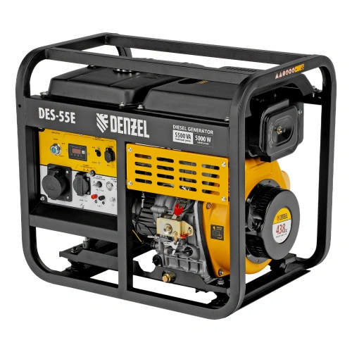 Генератор дизельный DES-55E, 5,5 кВт, 230 В, 11 л, электростартер Denzel по ценам производителя в Москве с доставкой по всей России