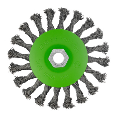 Щетка для УШМ, 125 мм, М14, "тарелка", крученая металлическая проволока Сибртех по ценам производителя в Москве с доставкой по всей России