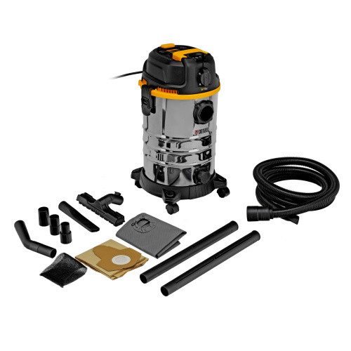 Пылесос строительный RVC30, 1400 Вт, бак 30 л, шланг 3 м, розетка с автосинхр. Denzel по ценам производителя в Москве с доставкой по всей России