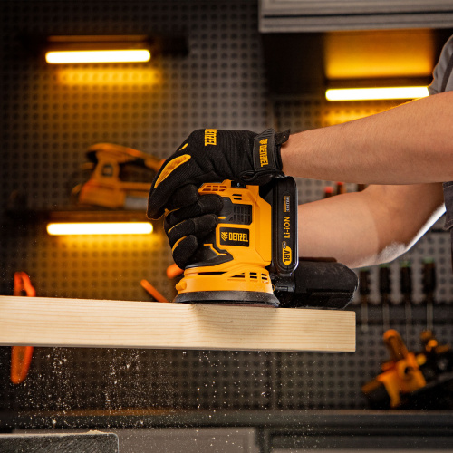 Машина шлифовальная эксцентриковая аккумуляторная COS-125-0, 18В Li-Ion Denzel по ценам производителя в Москве с доставкой по всей России