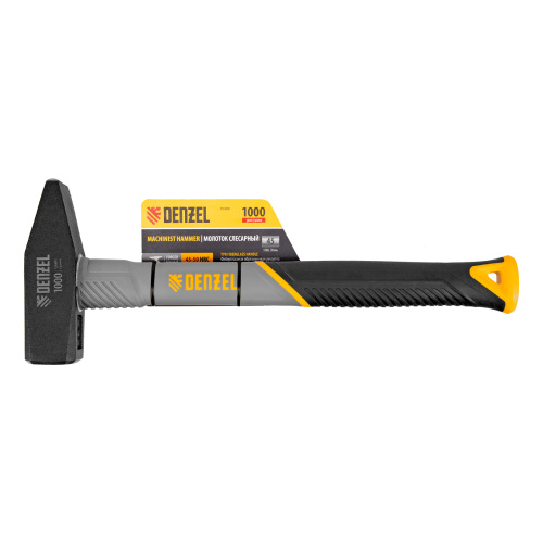 Молоток слесарный, 1000 г, кованый, фибергласовая рукоятка c TPR покрытием Denzel по ценам производителя в Москве с доставкой по всей России
