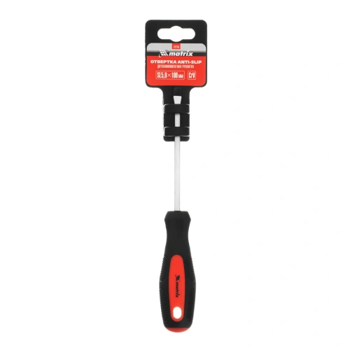 Отвертка Anti-Slip, SL5 х 100 мм, CrV, двухкомпонентная рукоятка Matrix по ценам производителя в Москве с доставкой по всей России