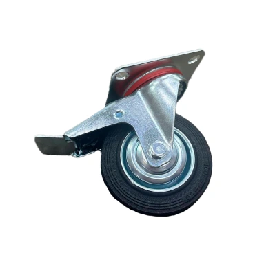Колесо поворотное резина SCb 42 100 мм с тормозом (F) по ценам производителя в Москве с доставкой по всей России