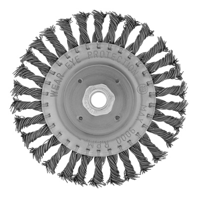 Щетка для УШМ 150 мм, М14, плоская, крученая проволока 0.8 мм Matrix по ценам производителя в Москве с доставкой по всей России