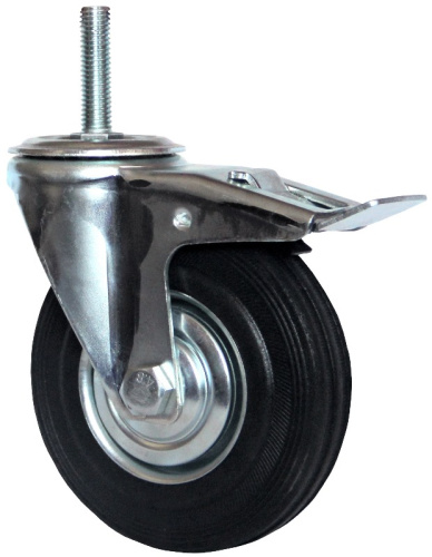 Колесо промышленное поворотное с болтом и тормозом М12 125 мм - SCtb 55 по ценам производителя в Москве с доставкой по всей России