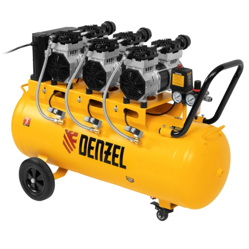 Компрессор безмасляный, малошумный  DLS 2250/100, 2250 Вт, 3x750, 100 л, 410 л/мин блок управления/ Denzel по ценам производителя в Москве с доставкой по всей России