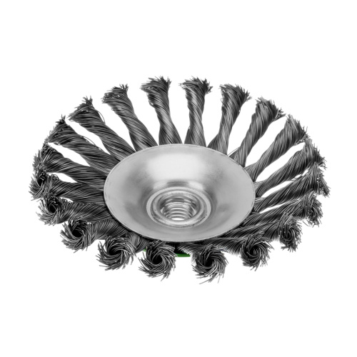 Щетка для УШМ, 125 мм, М14, "тарелка", крученая металлическая проволока Сибртех по ценам производителя в Москве с доставкой по всей России