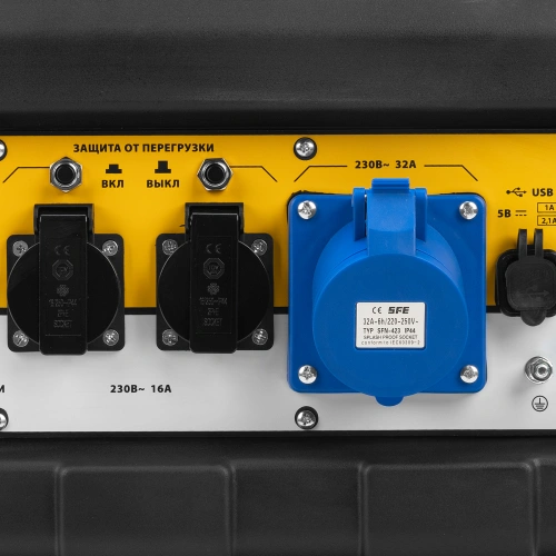 Генератор бензиновый PS 70 EA, 7.0 кВт, 230 В, 25 л, коннектор автоматики, электростартер Denzel по ценам производителя в Москве с доставкой по всей России