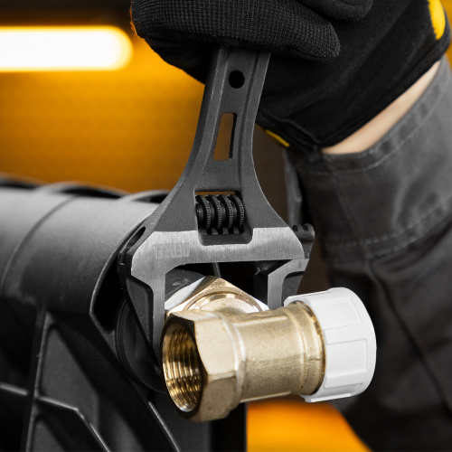 Ключ разводной, 200 мм, CrV, кованый Denzel по ценам производителя в Москве с доставкой по всей России