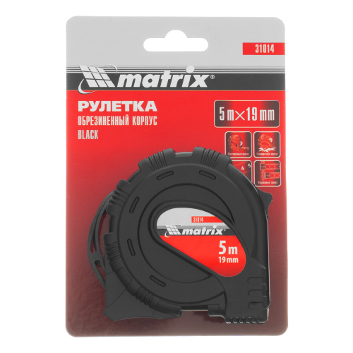 Рулетка Black,5 м х 19 мм,обрезиненный корпус Matrix по ценам производителя в Москве с доставкой по всей России