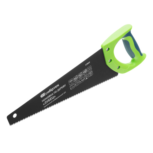 Ножовка по дереву "Зубец", 350 мм, 7-8 TPI, каленый зуб 2D, защитное покрытие, двухкомпонентная рукоятка Сибртех по ценам производителя в Москве с доставкой по всей России