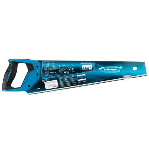 Ножовка по дереву "Piranha", 450 мм, 11-12 TPI, зуб-3D, каленый зуб, двухкомпонентная рукоятка Gross по ценам производителя в Москве с доставкой по всей России