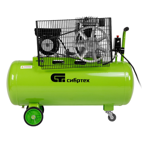 Компрессор воздушный КР-2200/100, 2.2 кВт, 350 л/мин, 100 л, ременной привод, масляный Сибртех по ценам производителя в Москве с доставкой по всей России