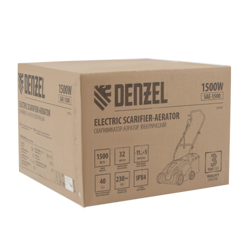 Скарификатор-аэратор  электрический SAE-1500, 1500 Вт, -11/+5 мм, 32 cм Denzel по ценам производителя в Москве с доставкой по всей России