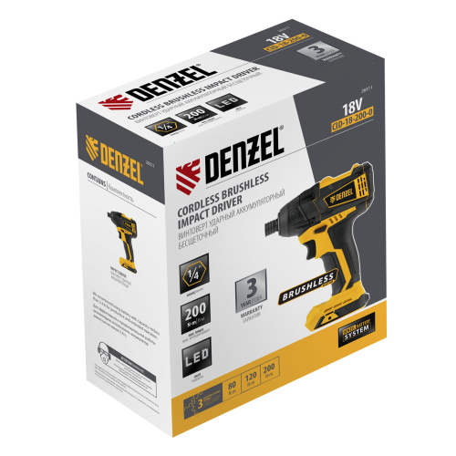 Винтоверт ударный аккумуляторный бесщет CID-IB-200-0, 18В Li-Ion Denzel по ценам производителя в Москве с доставкой по всей России