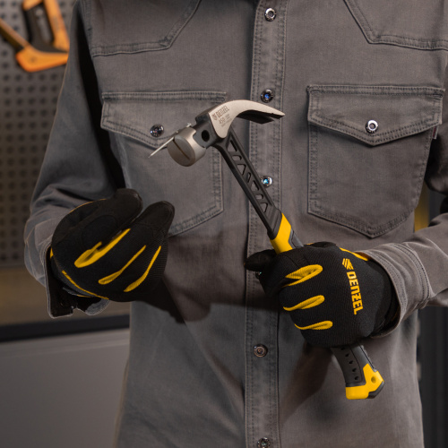 Молоток-гвоздодер 450 г, цельнокованый,боек с магнитом, двухкомп. обрезин. рук-ка Denzel по ценам производителя в Москве с доставкой по всей России