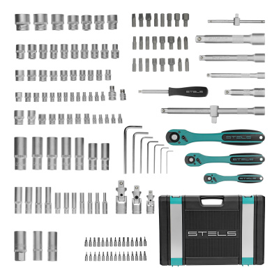 Набор инструментов, 1/4", 3/8", 1/2", Cr-V, S2, усиленный кейс, 151 предмет Stels по ценам производителя в Москве с доставкой по всей России