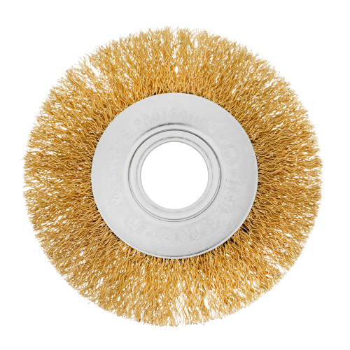 Щетка для УШМ, 100 мм, посадка 22.2 мм, плоская, латунированная витая проволока Matrix по ценам производителя в Москве с доставкой по всей России