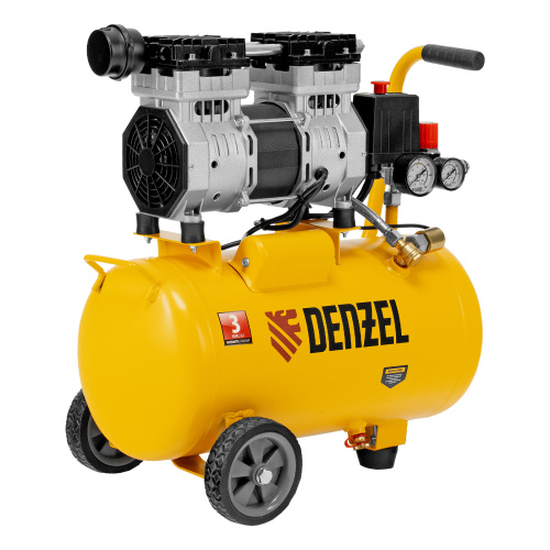 Компрессор DLS950/24 безмаслянный малошумный 950 Вт, 165 л/мин, ресивер 24 л Denzel по ценам производителя в Москве с доставкой по всей России