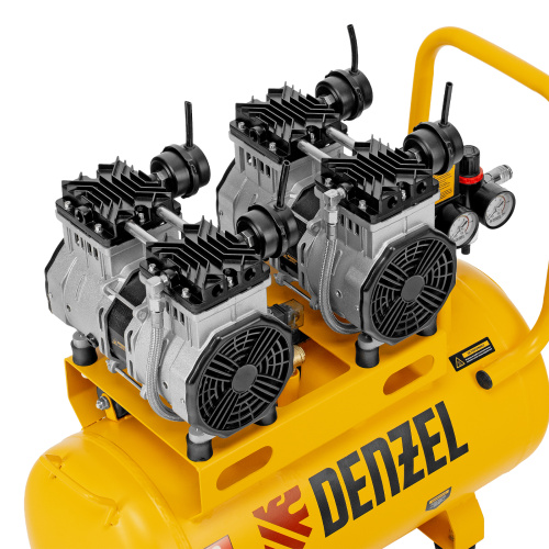Компрессор безмасляный, малошумный DLS 2200/50, 2200 Вт, 2x1100, 50 л, 380 л/мин Denzel по ценам производителя в Москве с доставкой по всей России