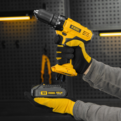 Дрель-шуруповерт аккумуляторная CDL-IB-18-02, Li-Ion, 18 В, 2 акк. Denzel по ценам производителя в Москве с доставкой по всей России