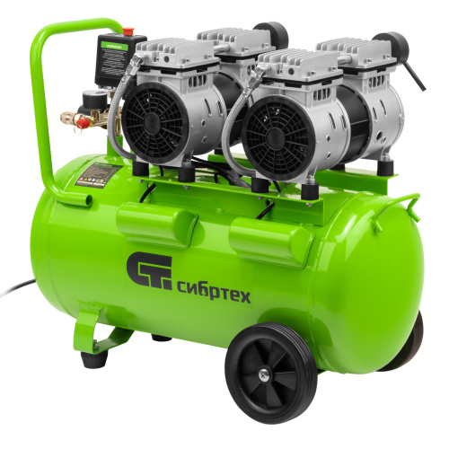 Компрессор безмаслянный малошумный МБ 2000/50, 2000 Вт, 50л, 300 л/мин Сибртех по ценам производителя в Москве с доставкой по всей России
