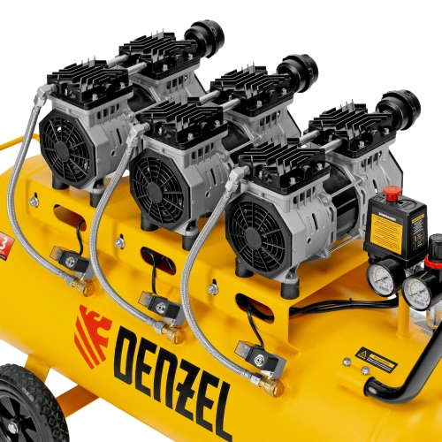 Компрессор безмасляный, малошумный DLS 1800/100,1800 Вт, 3x600, 100 л, 345 л/мин Denzel по ценам производителя в Москве с доставкой по всей России