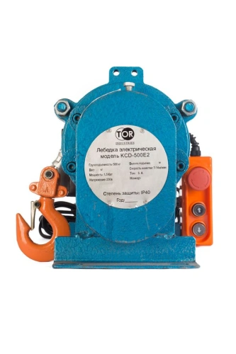 Лебедка электрическая  500 кг  30 м с канатом 220 В TOR KCD (T) по ценам производителя в Москве с доставкой по всей России