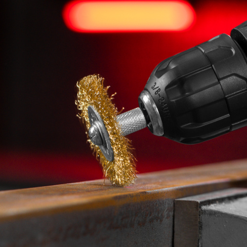 Набор щеток для дрели, 3 шт, 3 плоские, 50-63-75 мм, со шпильками, металлические Matrix по ценам производителя в Москве с доставкой по всей России