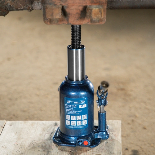 Домкрат гидравлический бутылочный телескопический, 8 т, подъем 180-410 мм Stels по ценам производителя в Москве с доставкой по всей России