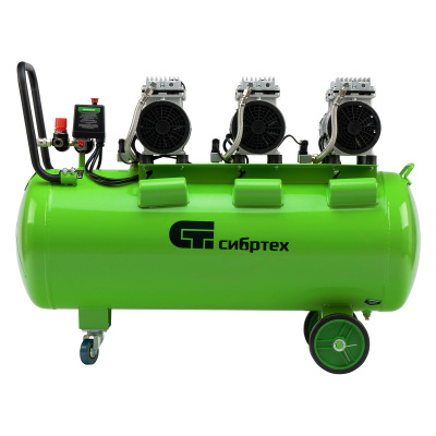 Компрессор безмаслянный малошумный МБ 2250/100, 2250 Вт, 100л, 400 л/мин Сибртех купить в Москве с доставкой по всей России | ProtosMarket.ru