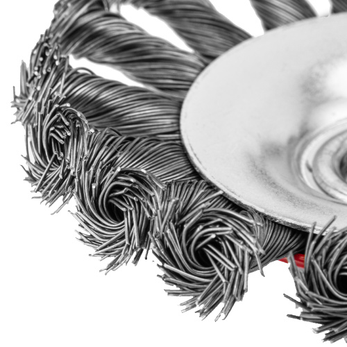 Щетка для УШМ, 115 мм, М14, "тарелка", крученая проволока 0.5 мм Matrix по ценам производителя в Москве с доставкой по всей России