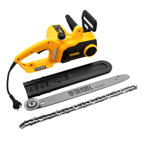 Пила цепная электрическая EDS-2200P, 2.2 кВт,поперечная, шина 45 см, шаг 3/8, паз 1.3 мм, 63 звена Denzel по ценам производителя в Москве с доставкой по всей России