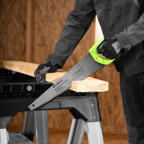 Ножовка по дереву"Зубец" для точных пильных работ, 450 мм, каленый зуб 2D, 14 TPI, двухкомпонентная рукоятка Сибртех по ценам производителя в Москве с доставкой по всей России