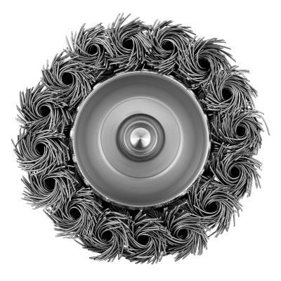 Щетка для дрели, 75 мм, "чашка" со шпилькой, крученая металлическая проволока Matrix по ценам производителя в Москве с доставкой по всей России