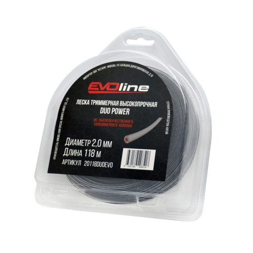 Леска (корд) триммерная EVOline DUO POWER (2.0 мм, 118 метров) по ценам производителя в Москве с доставкой по всей России