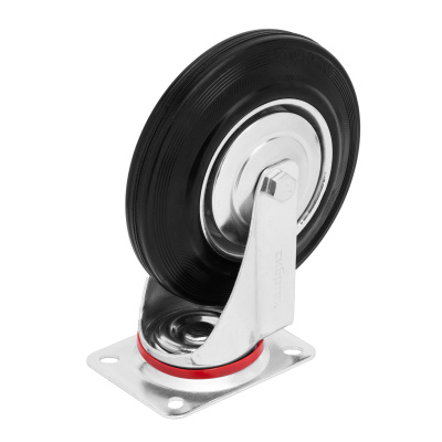 Колесо поворотное D 200 мм, крепление  платформенное Сибртех по ценам производителя в Москве с доставкой по всей России