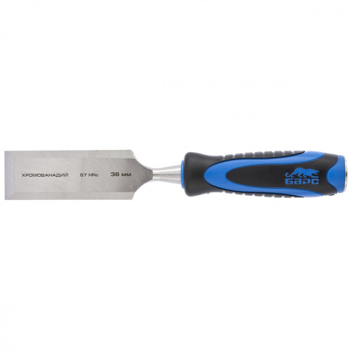 Долото-стамеска, плоская, 38 мм, двухкомпонентная рукоятка, металлический затыльник Барс по ценам производителя в Москве с доставкой по всей России