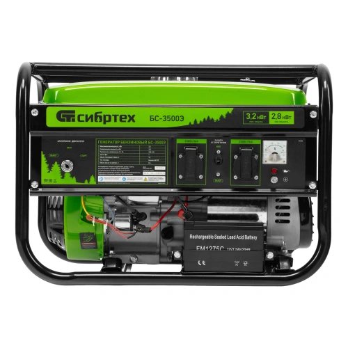 Генератор бензиновый БС-3500Э, 3.2 кВт, 230В, 4-х тактный, 15 л, электростартер Сибртех по ценам производителя в Москве с доставкой по всей России