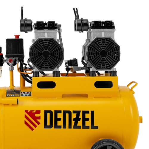 Компрессор безмасляный, малошумный DLS 2200/50, 2200 Вт, 2x1100, 50 л, 380 л/мин Denzel по ценам производителя в Москве с доставкой по всей России