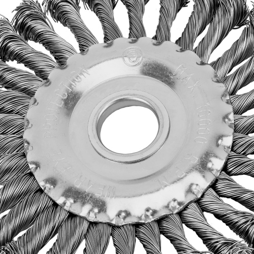 Щетка для УШМ 125 мм, посадка 22.2 мм, плоская, крученая металлическая проволока Сибртех по ценам производителя в Москве с доставкой по всей России