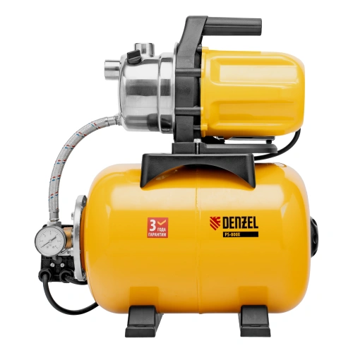 Насосная станция PS800X, 800 Вт, 3200 л/ч, ресивер 24 л, подъем 38 м, нержавейка Denzel по ценам производителя в Москве с доставкой по всей России