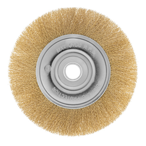 Щетка для УШМ, 200 мм, посадка 22.2 мм, плоская, латунированная витая проволока Matrix по ценам производителя в Москве с доставкой по всей России