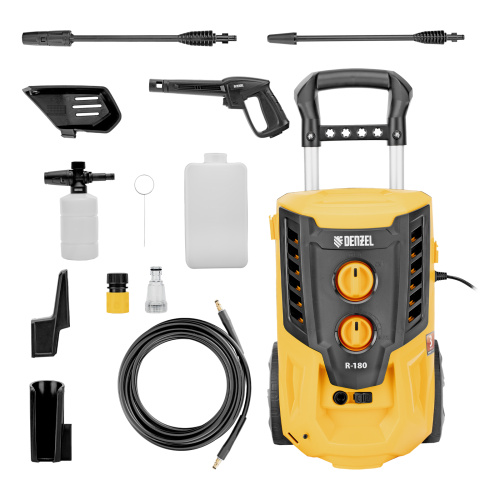 Моечная машина высокого давления R-180, 2200 Вт, 180 бар, 380 л/ч, колесная Denzel по ценам производителя в Москве с доставкой по всей России