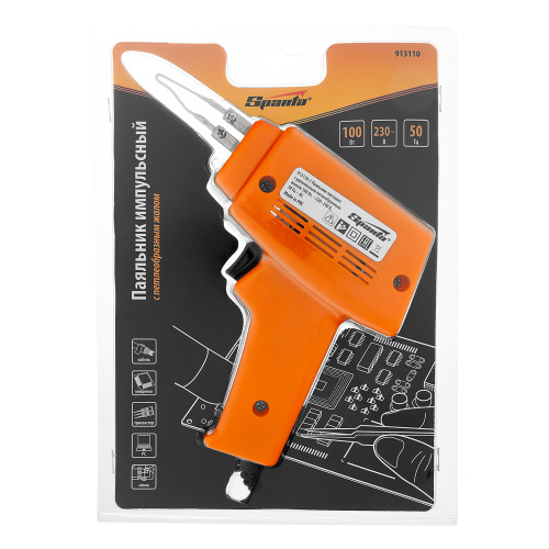 Паяльник импульсный с петлеобразным жалом, 100 Вт, 220 В Sparta по ценам производителя в Москве с доставкой по всей России