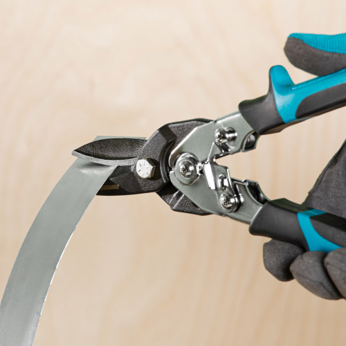 Ножницы по металлу"Piranha"усиленные, 255 мм, прямой рез, сталь СrMo, двухкомпонентные рукоятки Gross по ценам производителя в Москве с доставкой по всей России